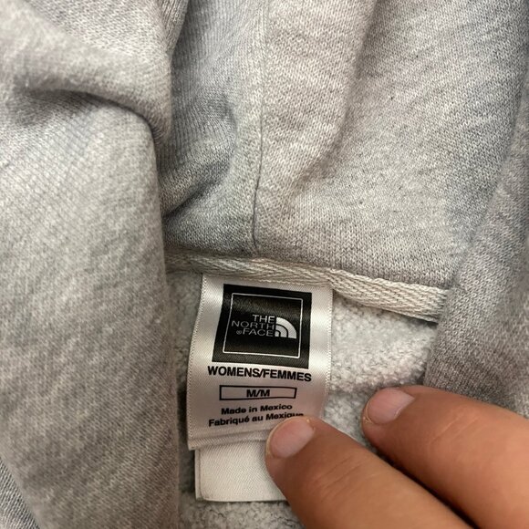 The North Face Hoodie Women Medium Gray Purple Sweatshirt Half Dome Logo - Picture 6 of 9